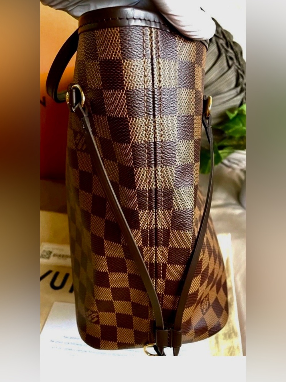 Pristine Authentic Louis Vuitton Damier Ebene Neverfull MM, NWT! - Picture 6 of 15